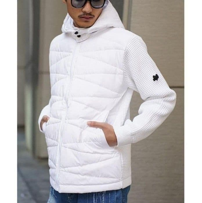 LUXE/R GOLF ダウンフェザーワッフル切替えパーカー45763WHL②