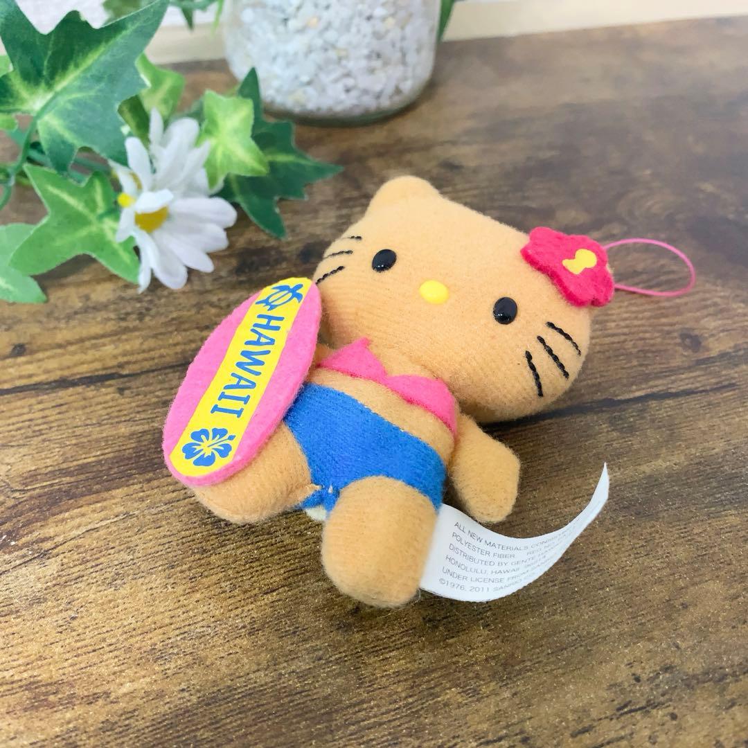 激レア★ 日焼けキティ　ハワイ　サーフィン　ミニマスコット　ストラップ　入手困難