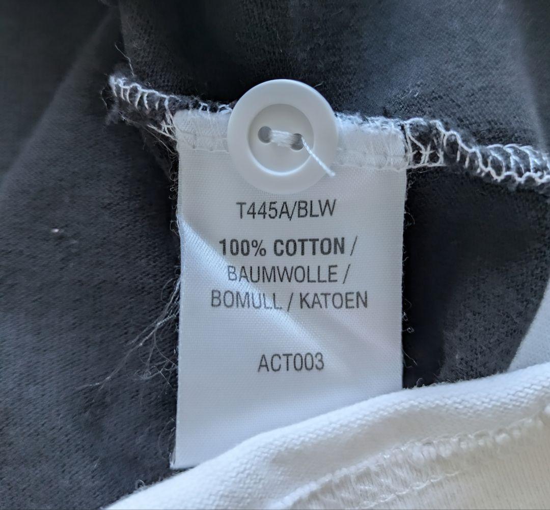 バーバリアンズ 古着 刺繍 ブラック 白黒 ボーダー ラガーシャツ L ラグビー