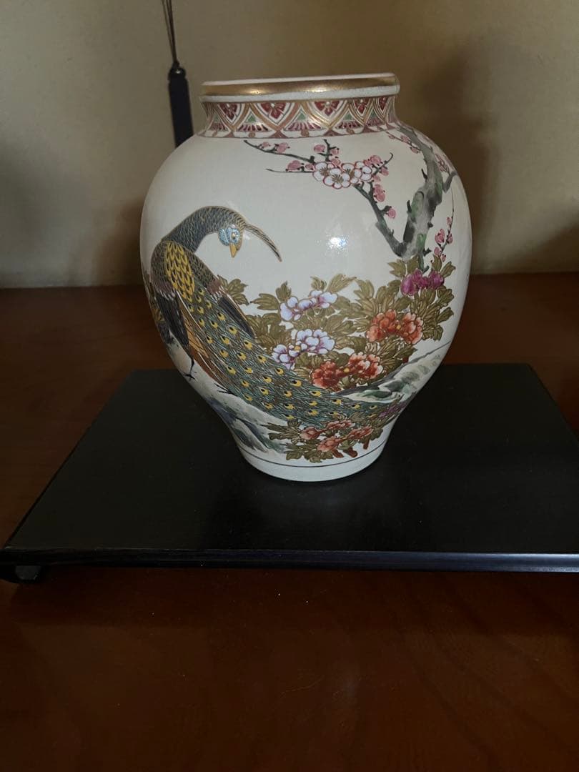 薩摩焼　玉栄山　花瓶　花器　木箱あり