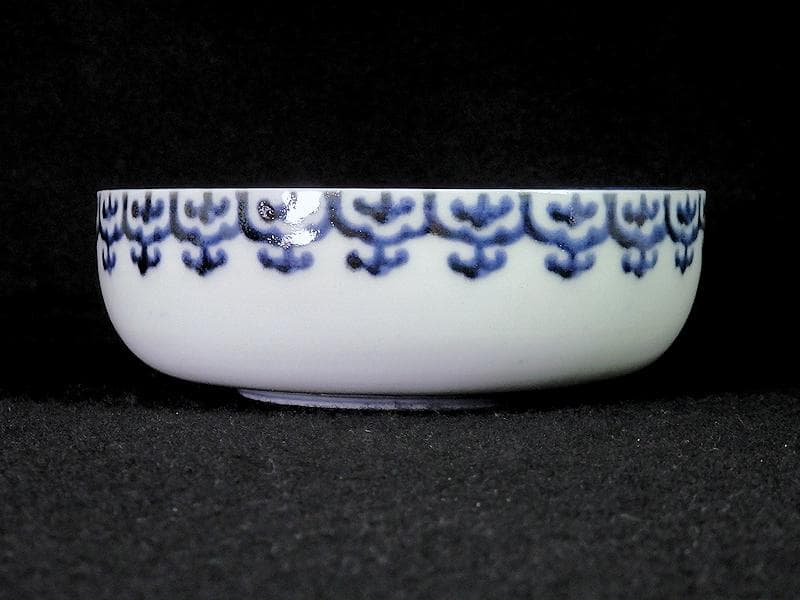 古伊万里　染付　瓔珞紋に団龍紋の図　膾皿　春寒鉢　C087AS-BOv