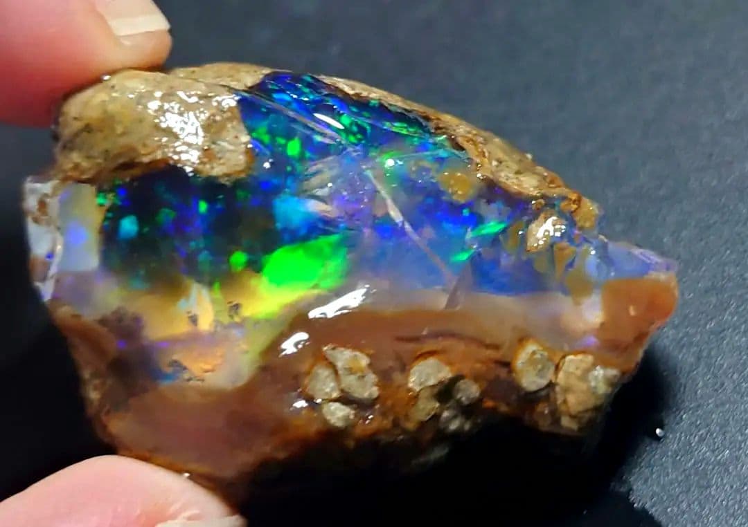 【50CT】エチオピア　オパール　原石　青　鉱物標本　ウェロ産