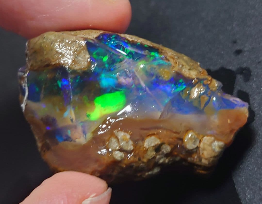 【50CT】エチオピア　オパール　原石　青　鉱物標本　ウェロ産