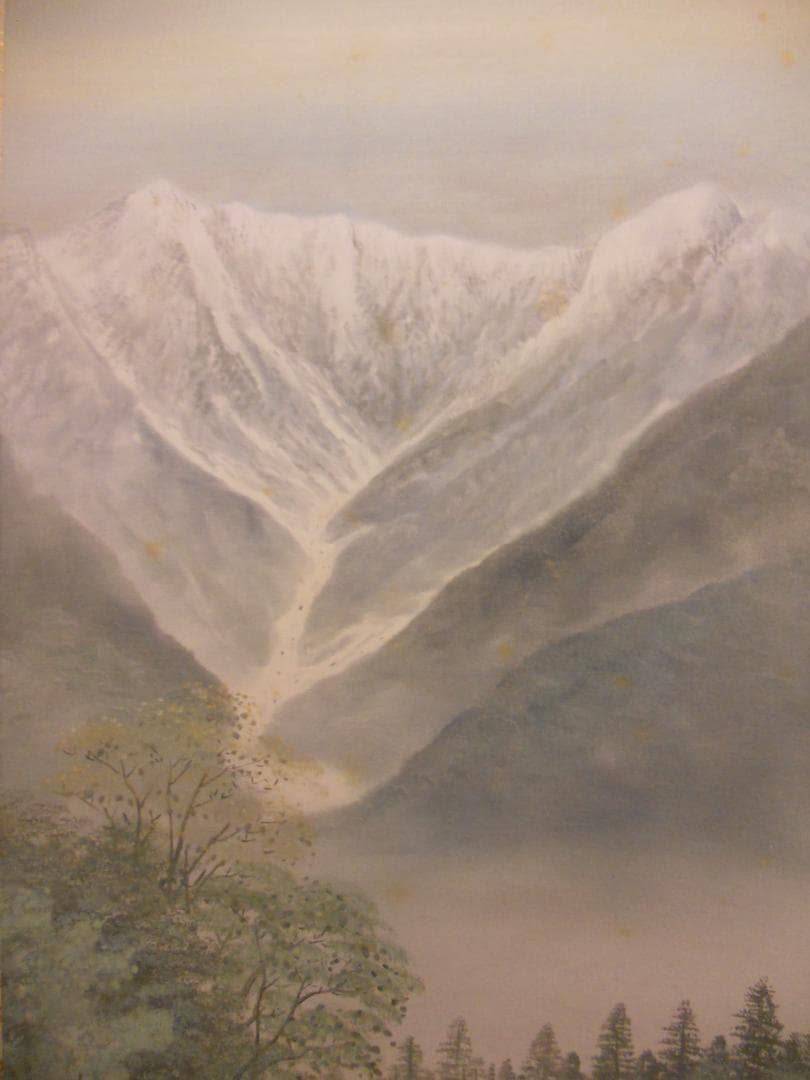 掛け軸 今村大雪 作 『 上高地 』 絹本 希少 軸装 茶道具 掛軸 美品 です