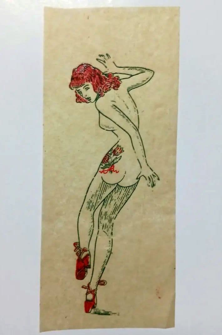 ピンアップガール タトゥービンテージ転写紙 アイロンプリント40s