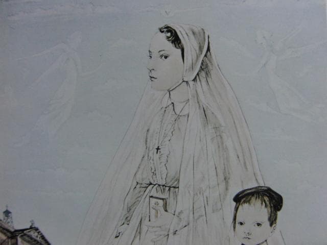 藤田嗣治、「サンフイリップ教会」、希少画集より、状態良好、新品高級額装付