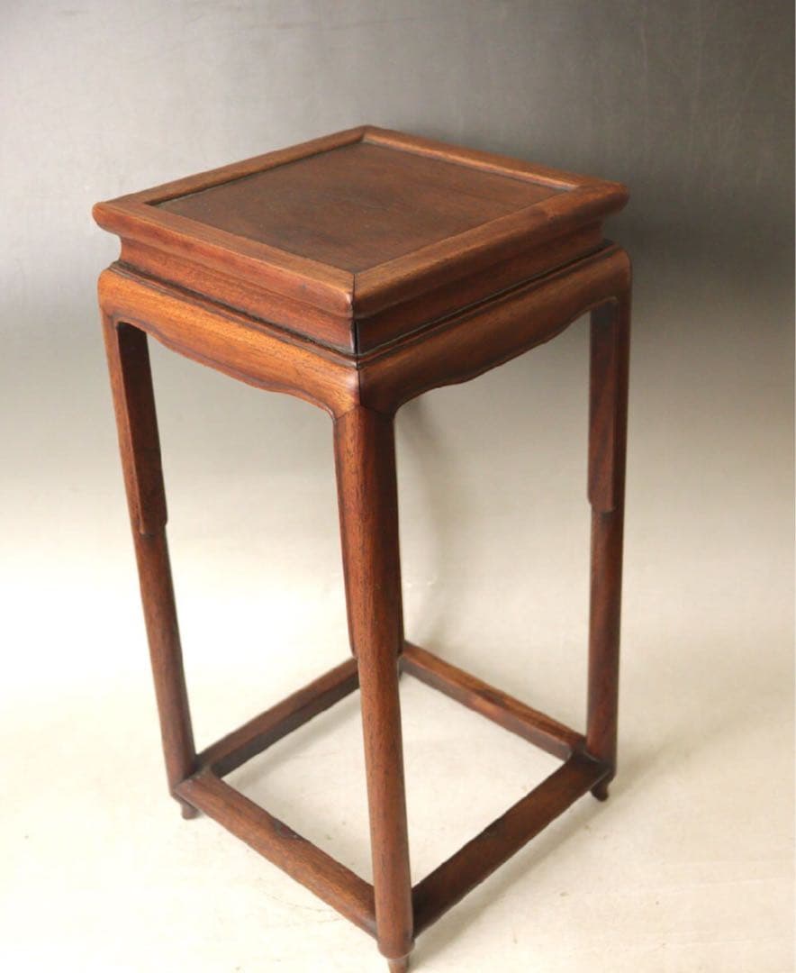 唐木　紫檀？　高足　花台　小物上げ　飾り台■