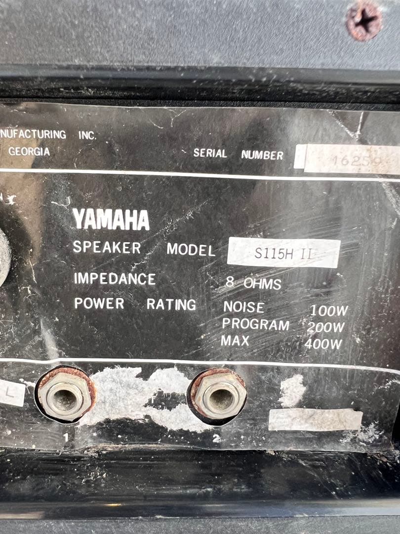 ① YAMAHA ステージメインスピーカー　S115H Ⅱ 16259