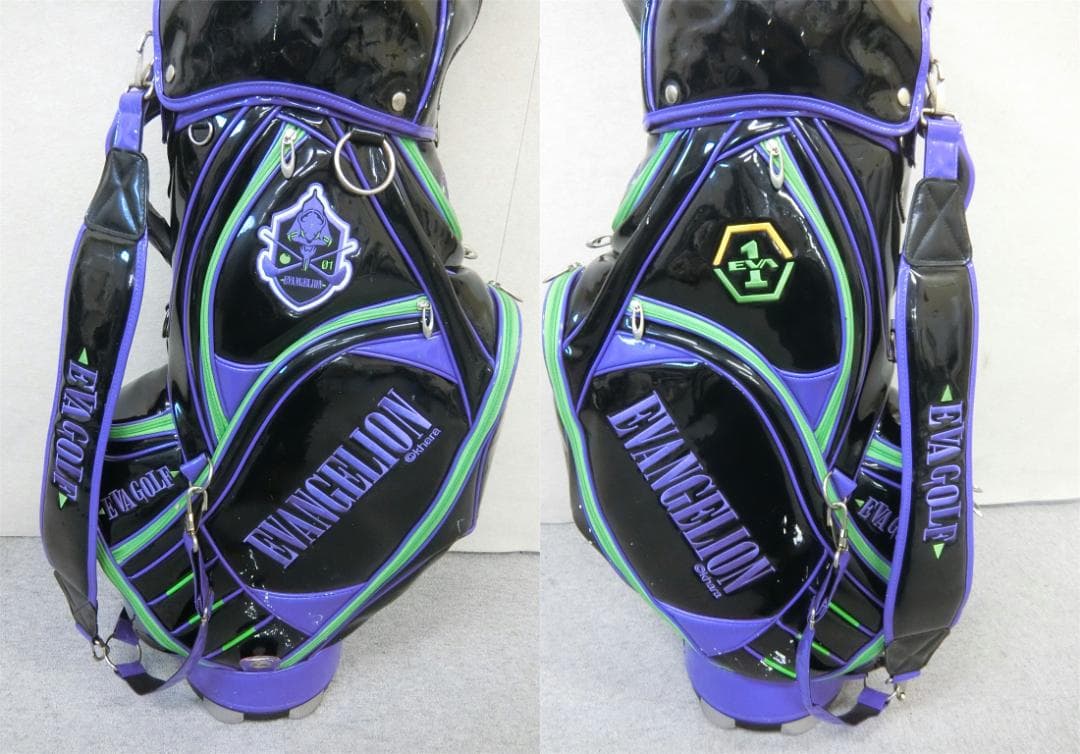 b619 エヴァンゲリオン EVA GOLFゴルフ キャディバッグ 初号機カラー