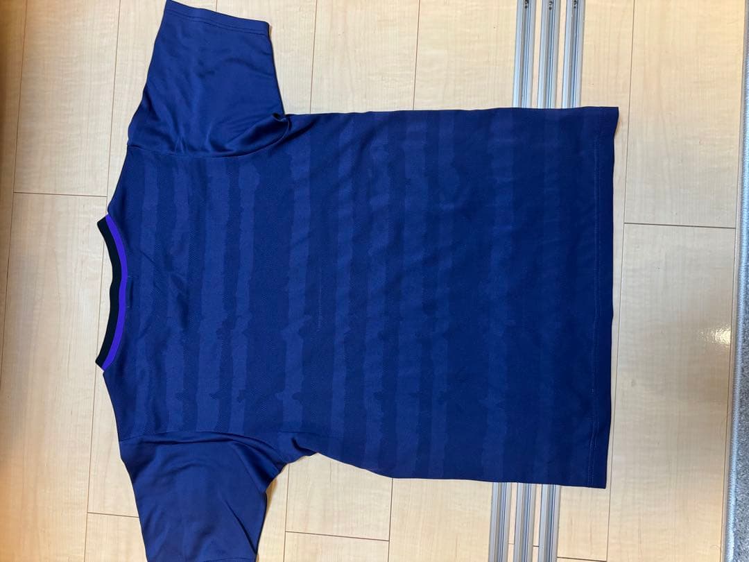 バドミントン　YONEX ストライプ柄 Tシャツ ネイビー/パープル