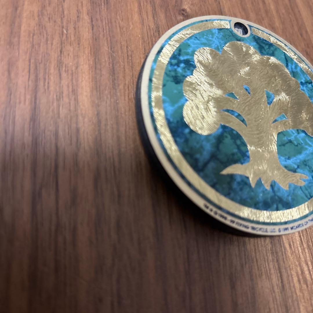 Flying Tricycle ライフカウンター　mtg 緑マナシンボル　台座付