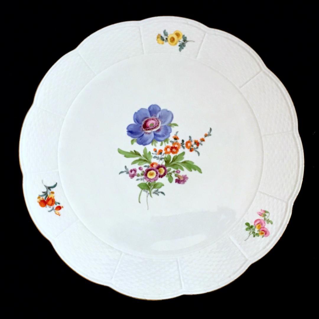 マイセン 金彩 花のブーケ文 アルトツィアレリーフ 絵皿 直径 35cm