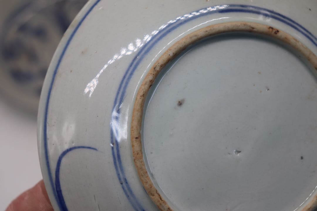 中国　清時代　染付中皿3点　アンティーク　送料込み250218