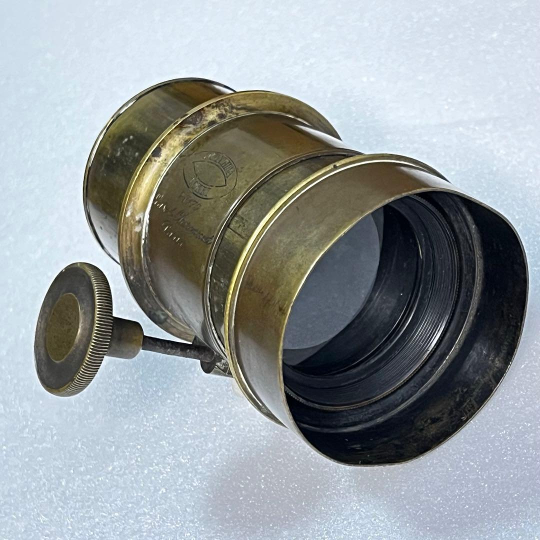 19世紀 フランス製 アンティーク 真鍮レンズ筒 木製カメラ用 コレクション向け