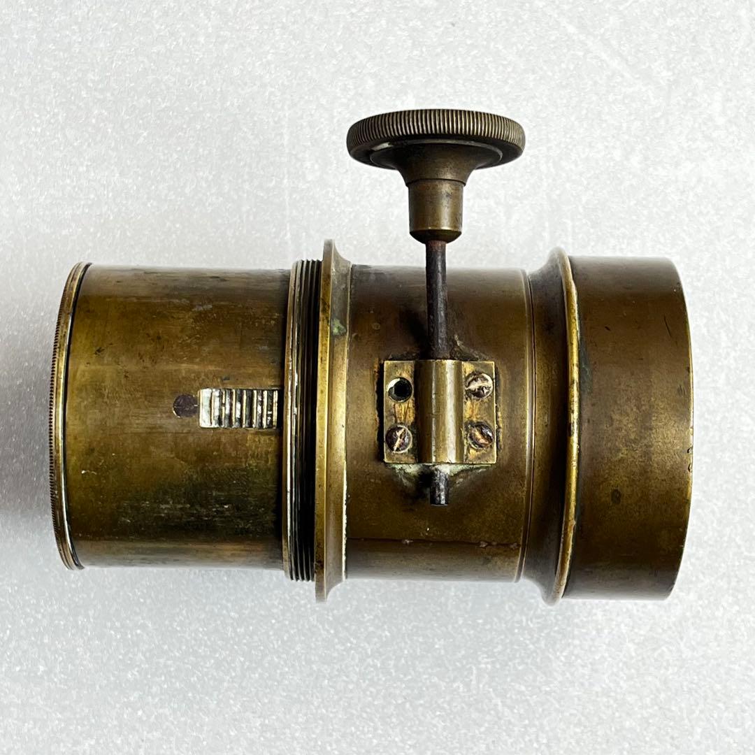 19世紀 フランス製 アンティーク 真鍮レンズ筒 木製カメラ用 コレクション向け