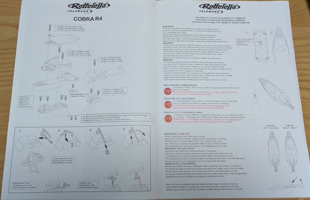 ロッテフェラーRottefella テレマークスキービンディングCOBRA R4