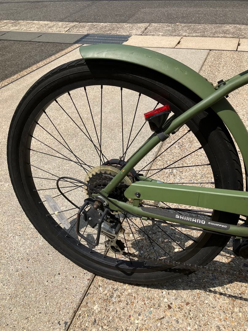 【引き取り限定】KB ビーチクルーザー オリーブ 24インチ