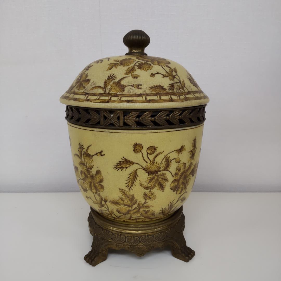 飾り壷　中国古玩　釉裏紅　インテリア　骨董風