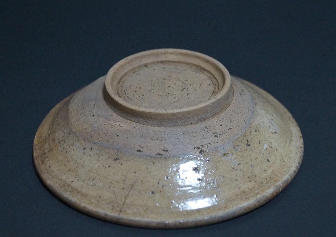 茶道具 古陶磁 古瀬戸灰釉平碗 共箱