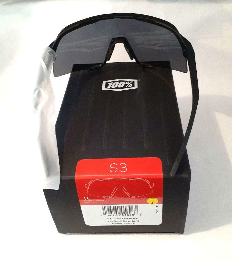 最新版 100% S3 ブラック ソフトゴールド ワンハンドレッド サングラス