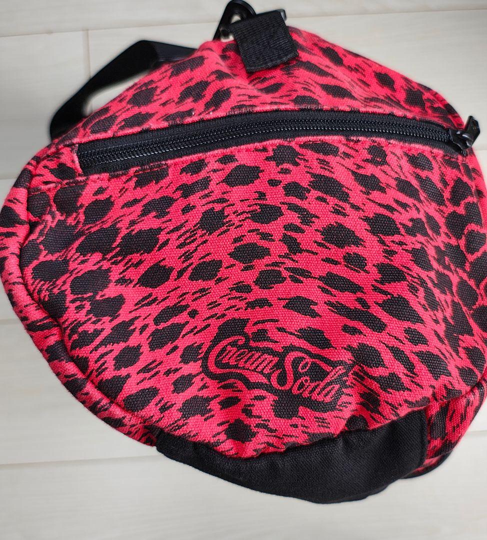 メラノPP＃　　新品近い　CREAM SODA 赤ヒョウ柄 ボストンバッグ