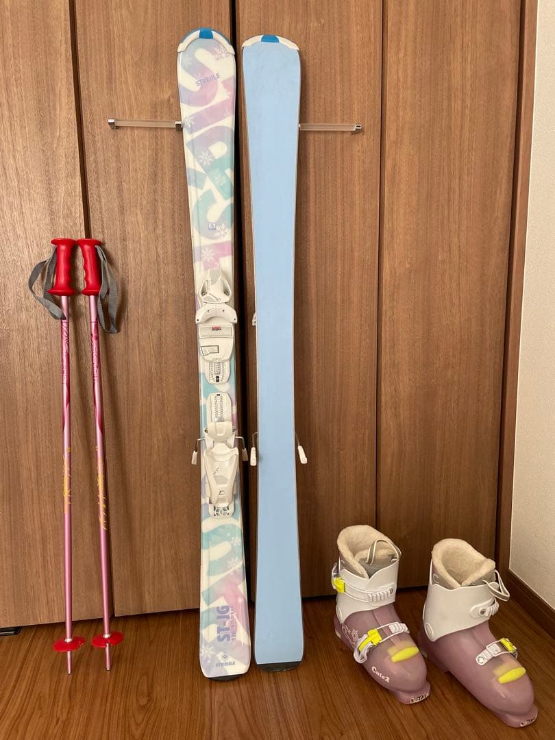 STREULE 子供用スキー3点セット 中古 板120cm ブーツ21cm