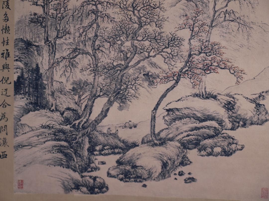 骨董市仕入れ品　中国清時代の肉筆掛軸　邹一桂作 激安骨董品 DE787A7-3