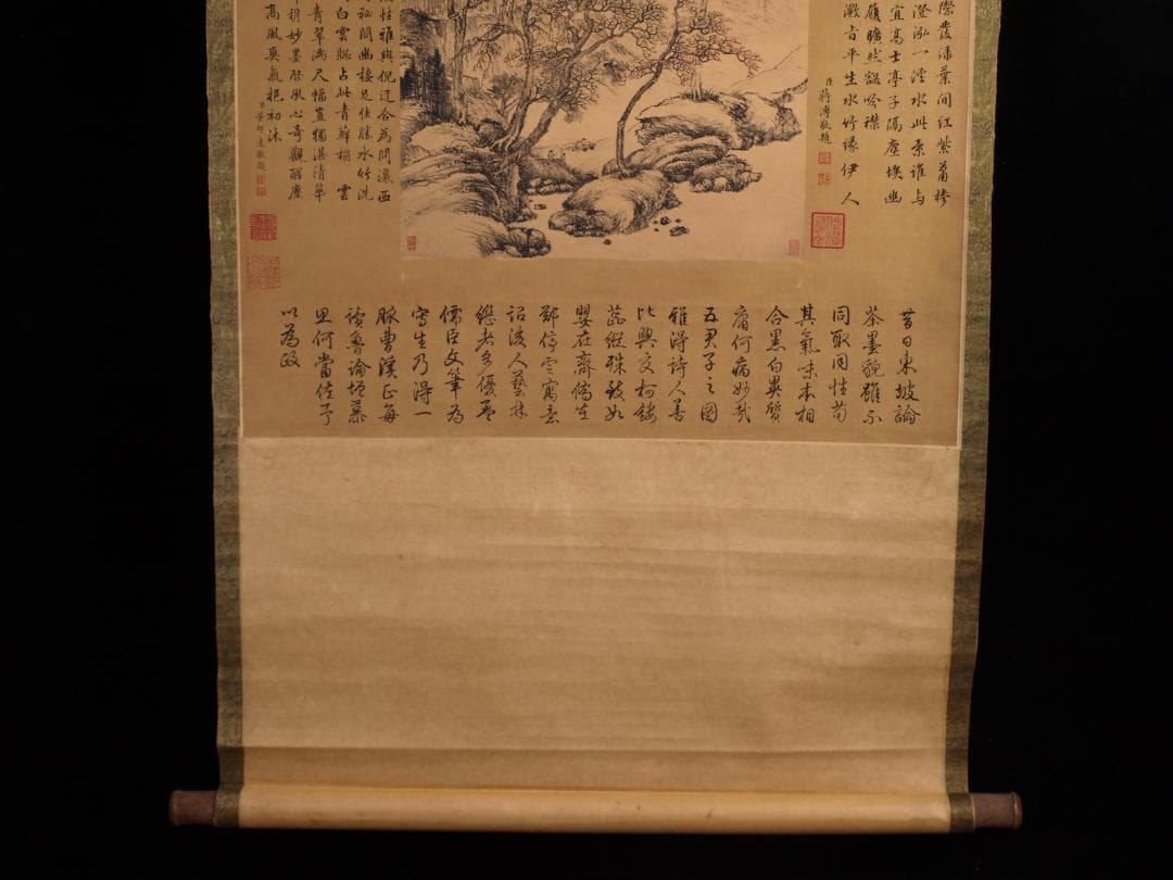 骨董市仕入れ品　中国清時代の肉筆掛軸　邹一桂作 激安骨董品 DE787A7-3