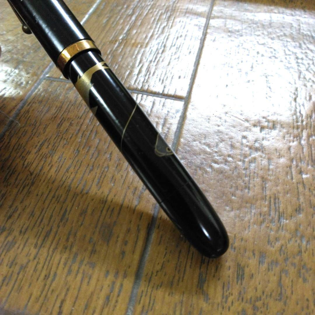 【稀少・貴重】戦前　漆塗　蒔絵万年筆　14K　インク止め　大正　昭和初期　古道具