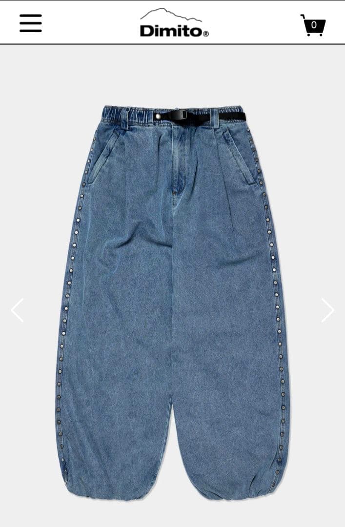 PLAYBOY x DIMITO スタッズデニムパンツ WASHED BLUE