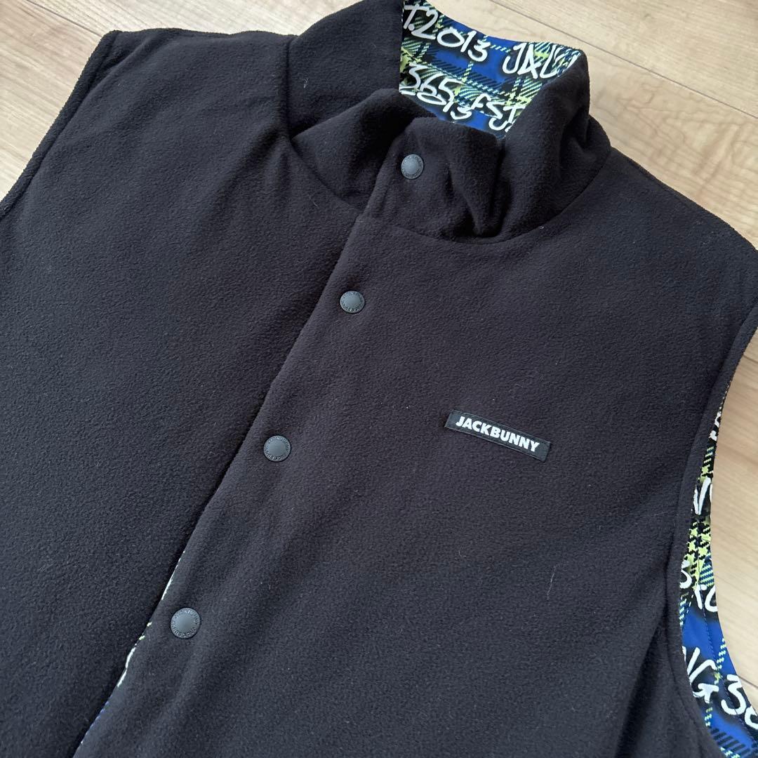 新品　ジャックバニー　メンズ　リバーシブル　中綿ベスト　あったか　撥水　M