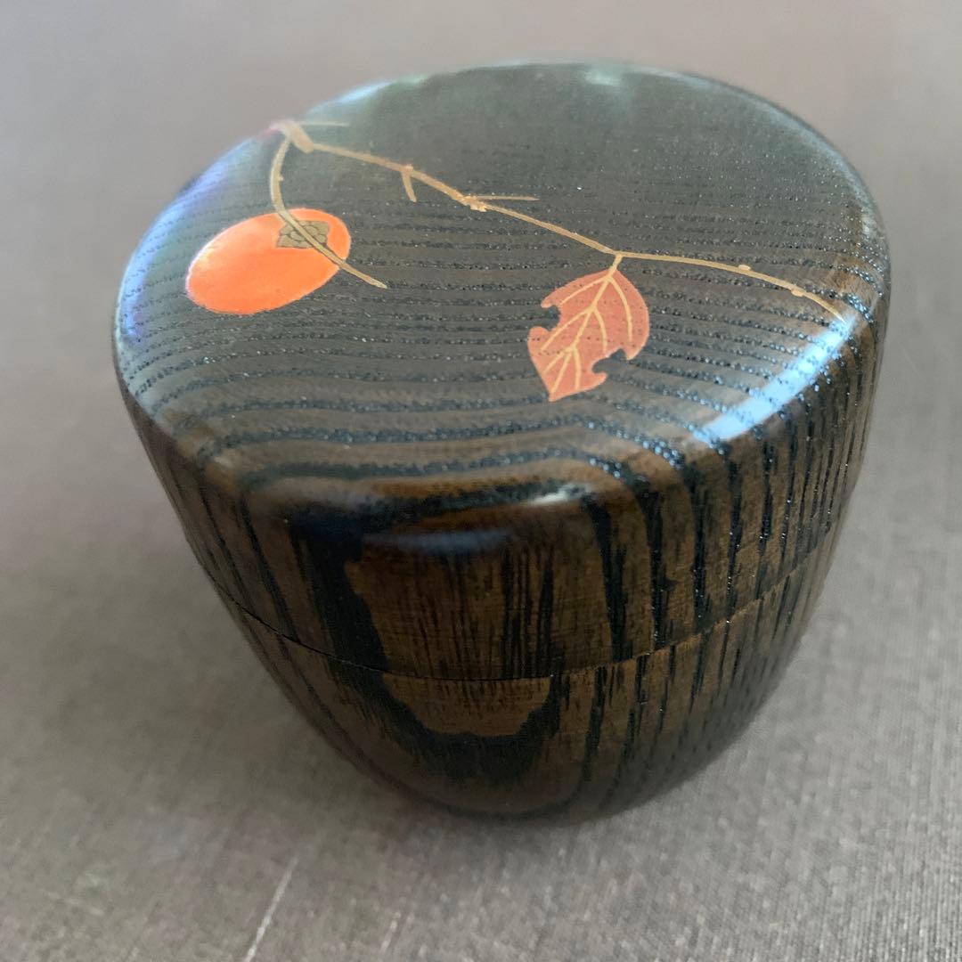 栗木地　木守り蒔絵　中棗　前田清峰作