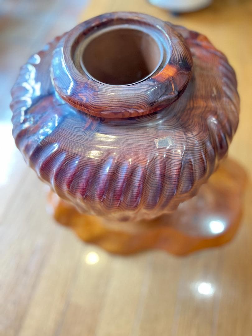 値下 入手困難 屋久杉 花瓶 屋久杉 壺 アート インテリア 希少 オブジェ