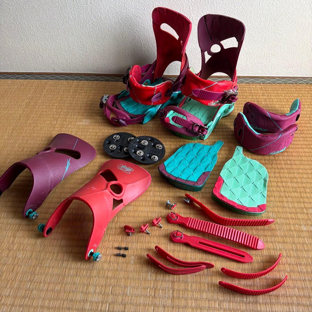 サロモン SHADOWFIT ビンディング S クレイジーカラー！予備パーツ多数
