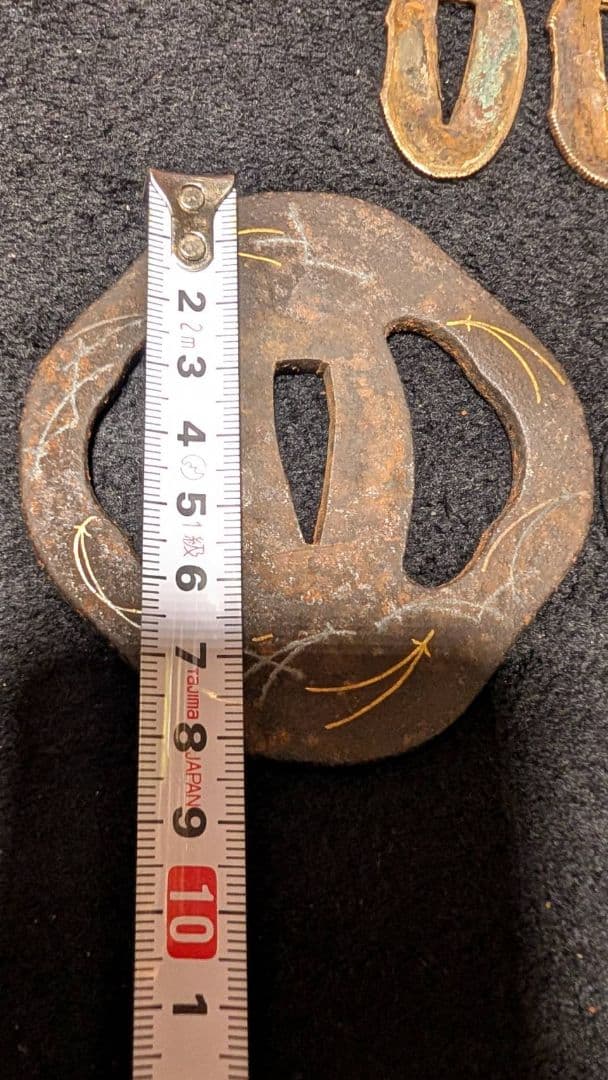 伝統的な鉄製鍔 刀つばつば止め5個セット