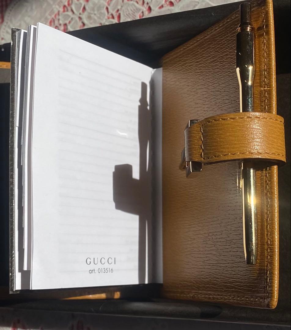 GUCCI メモホルダー／本革カバー [カラー】BLAKE（ブラウン系）