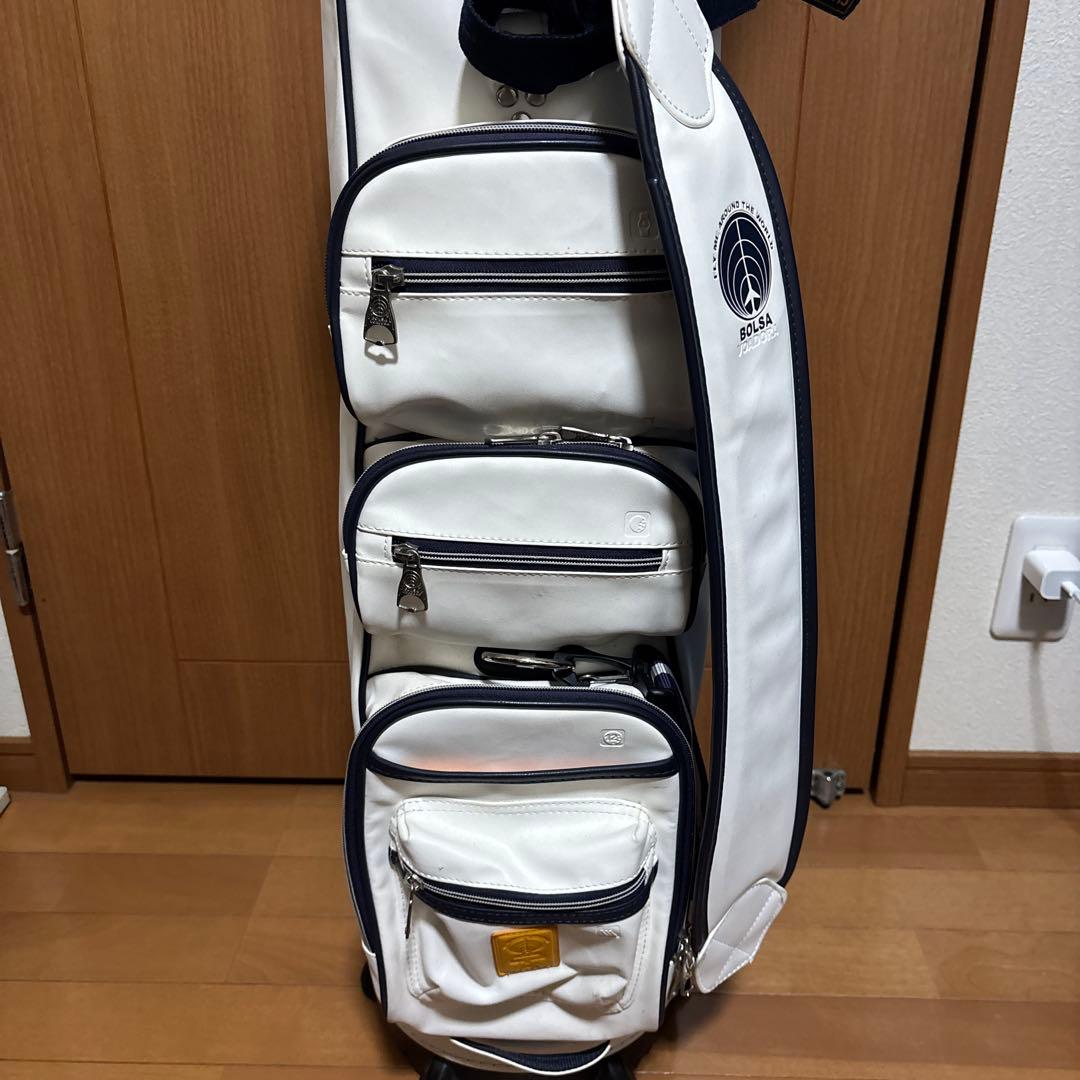 BOLSA ゴルフバッグ・キャディバッグ ホワイト・ネイビー