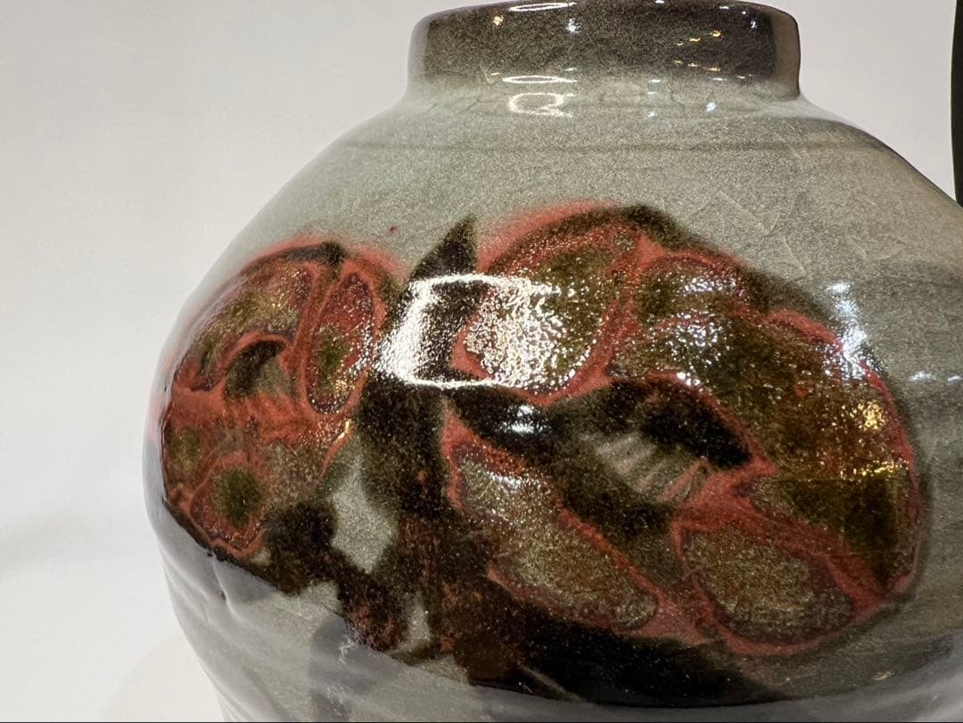 田村耕一 青磁釉 椿壺 人間国宝