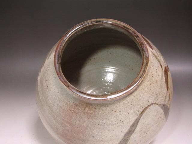 ☆　溝上秀次（藻風）水指　裏千家　十五代　鵬雲斎の花押がございます☆y615