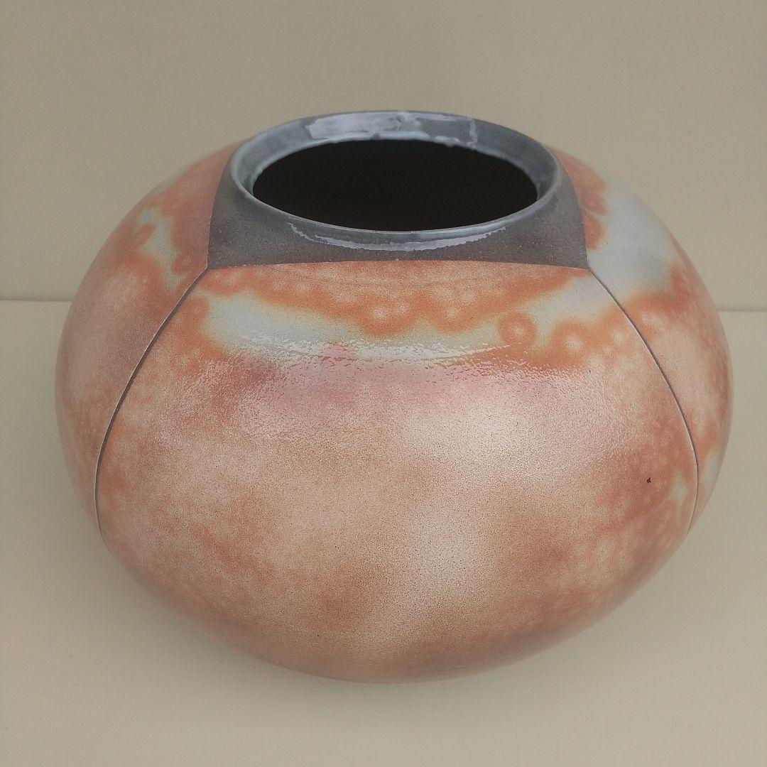 萩焼　浦　裕　彩色壺　長期保管品　高さ約33.5センチ