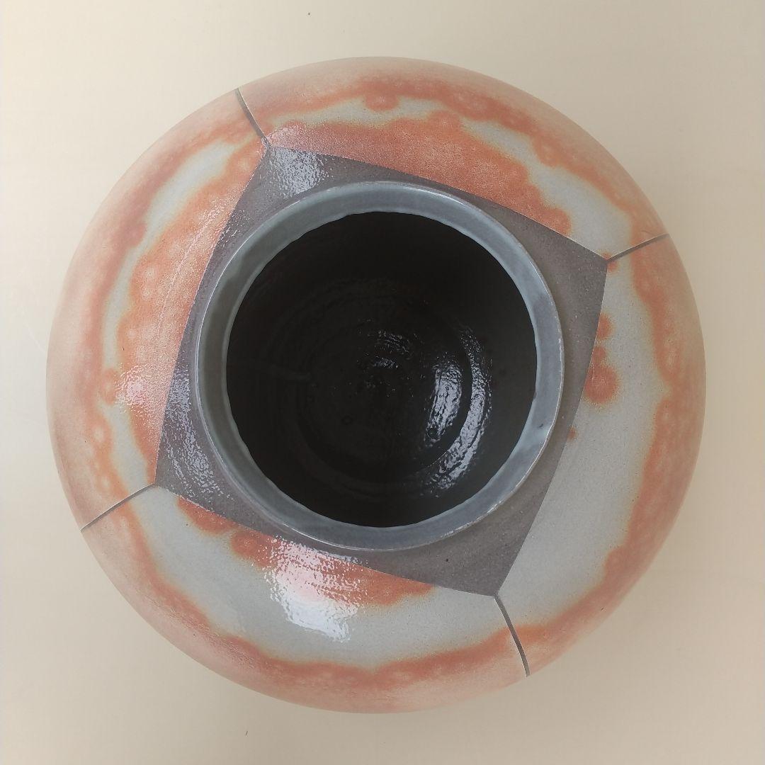 萩焼　浦　裕　彩色壺　長期保管品　高さ約33.5センチ