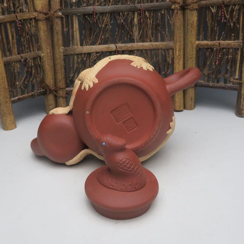 龍鳳紫砂壺  中国宜興  紫泥急須・茶壺・茶道具