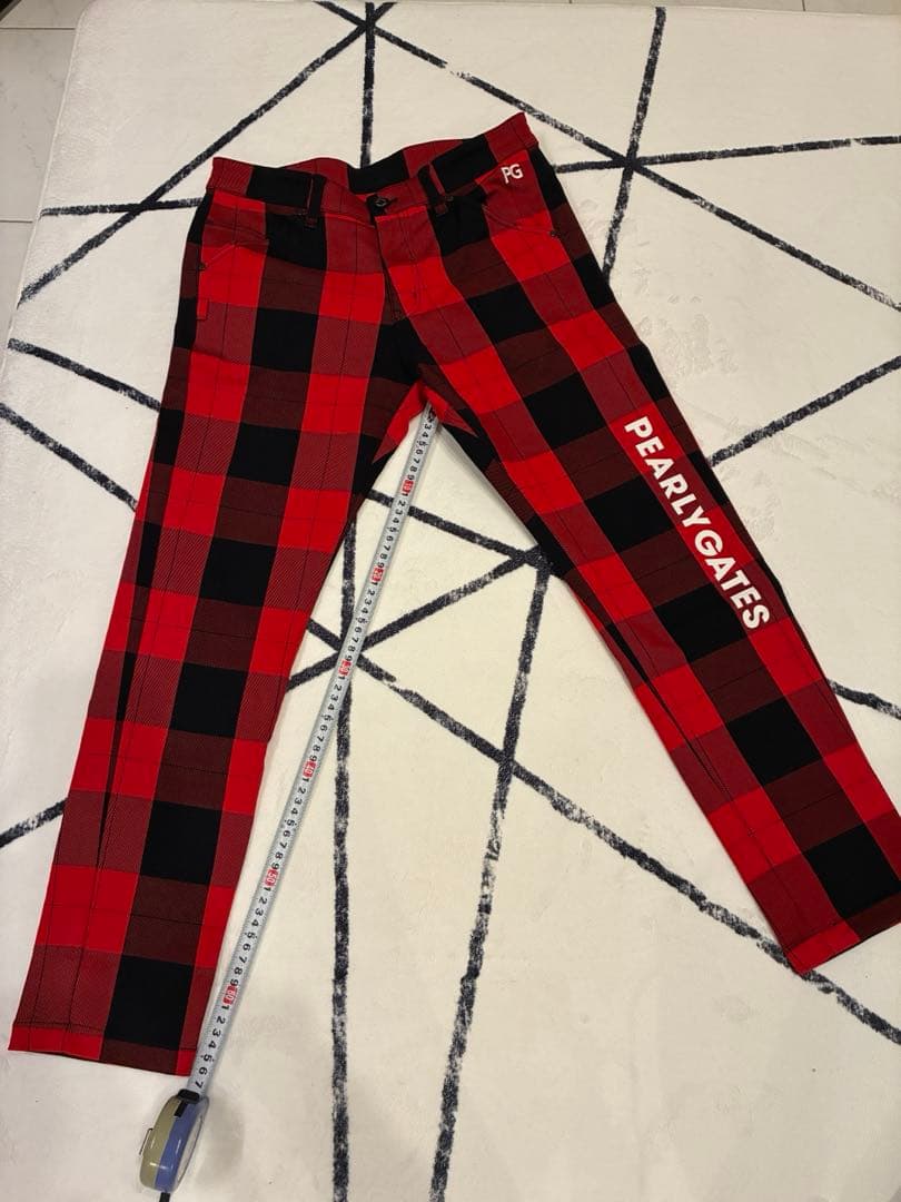 パーリーゲイツ　パンツ　赤黒チェック　サイズ3