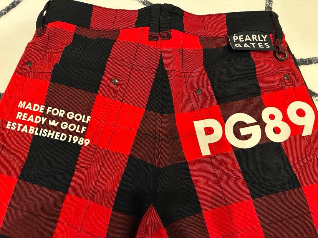 パーリーゲイツ　パンツ　赤黒チェック　サイズ3