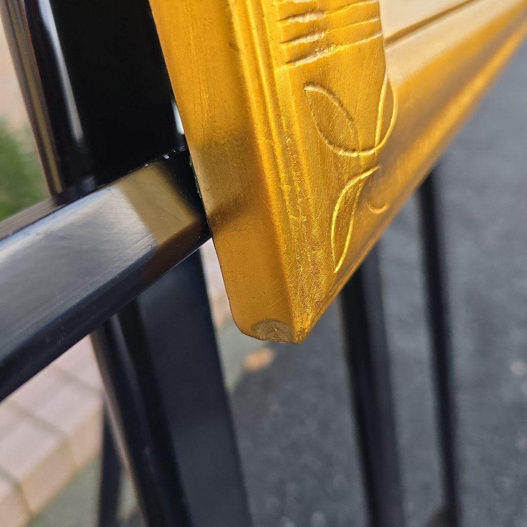 猫の油彩画 　可愛い猫　金色フレーム付き