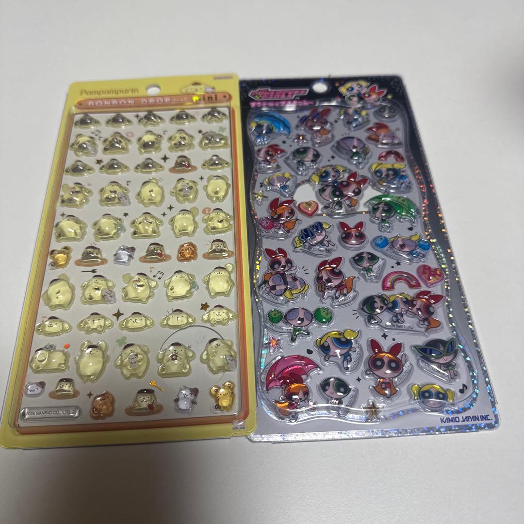 ボンボンドロップシール、シャカシャカシール、ふわふわシールセット