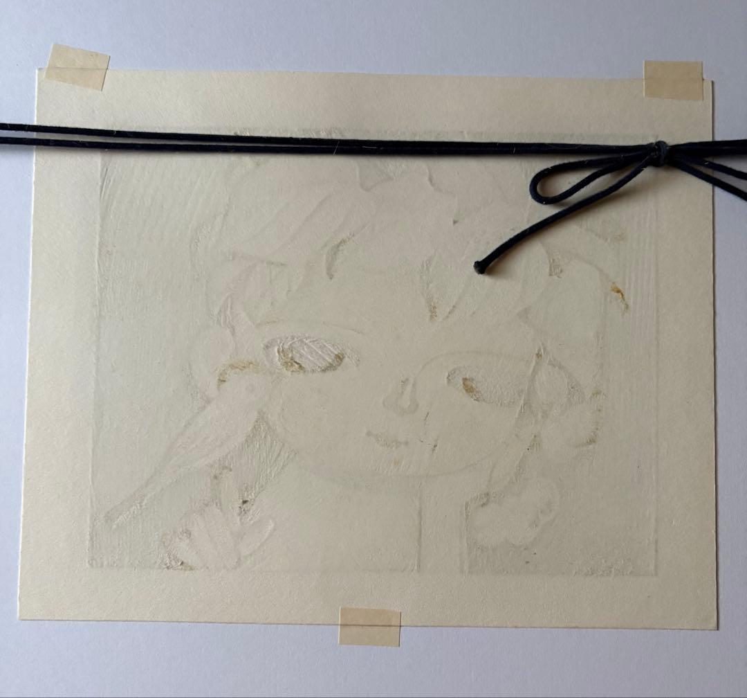 池田修三『六月』少女 木版画