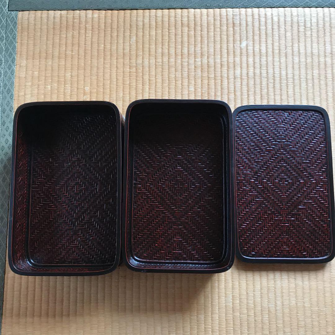 藍胎漆器　二重文箱