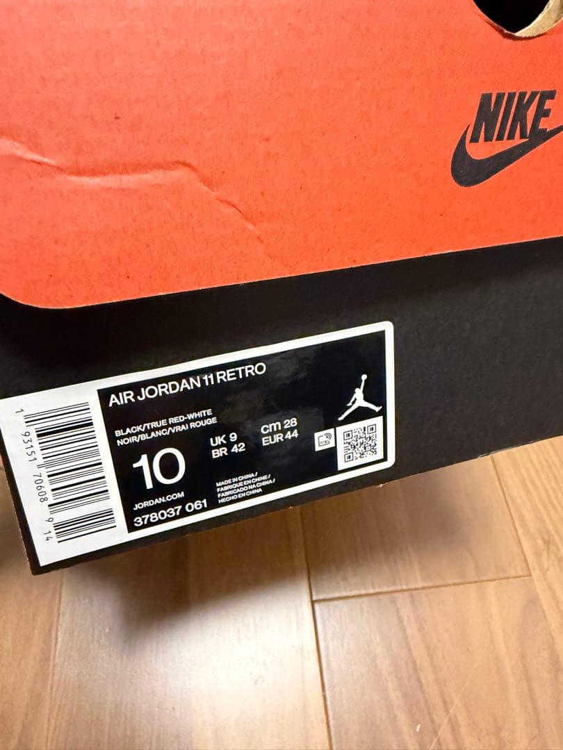 新品未使用　air jordan 11 retro bred 28cm