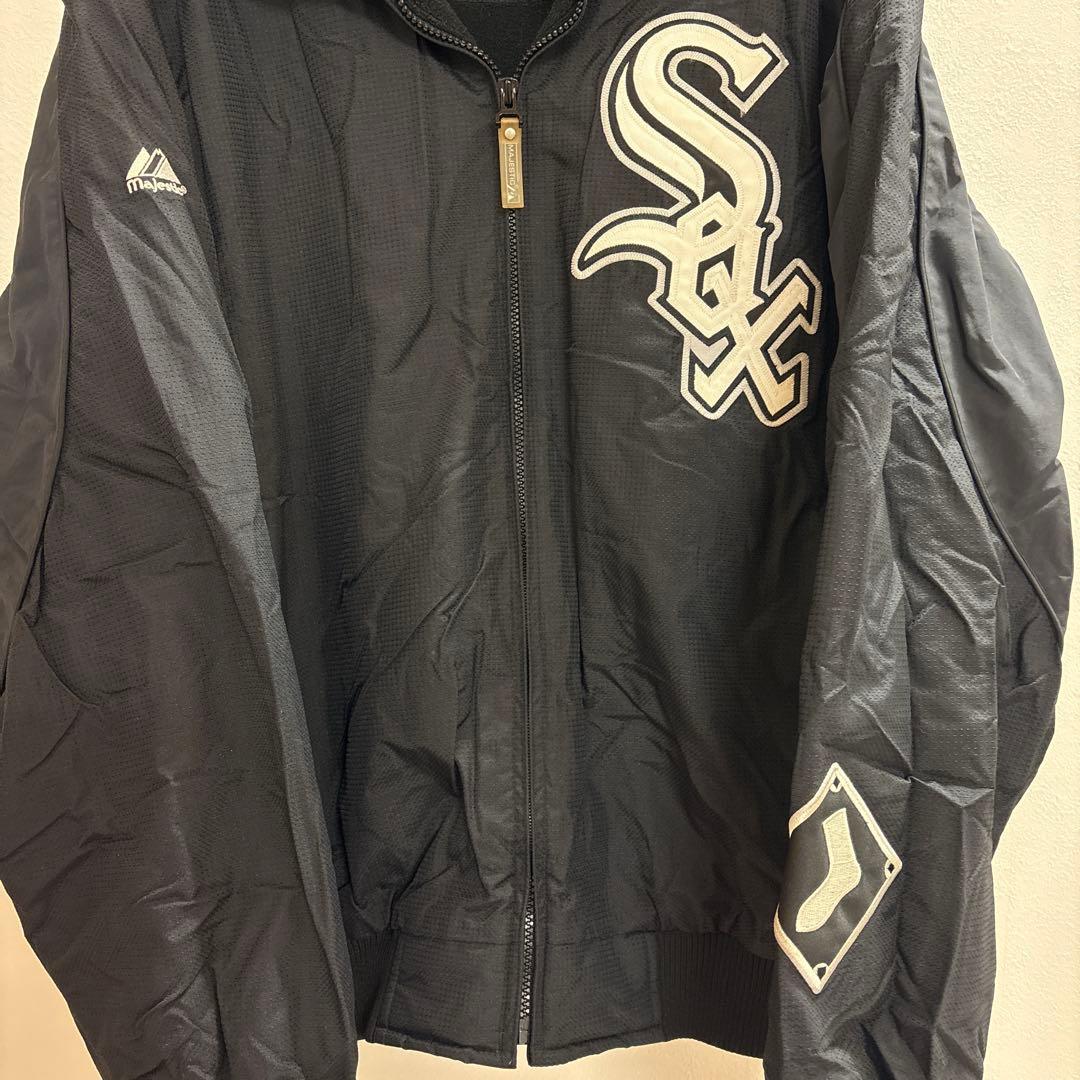 Majestic × CWS.ホワイトソックス フリース裏地 古着 スタジャン